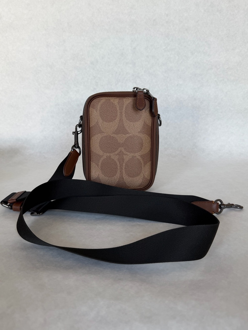 Coach Stanton Crossbody Bag CB133 Signature Canvas Khaki Brown